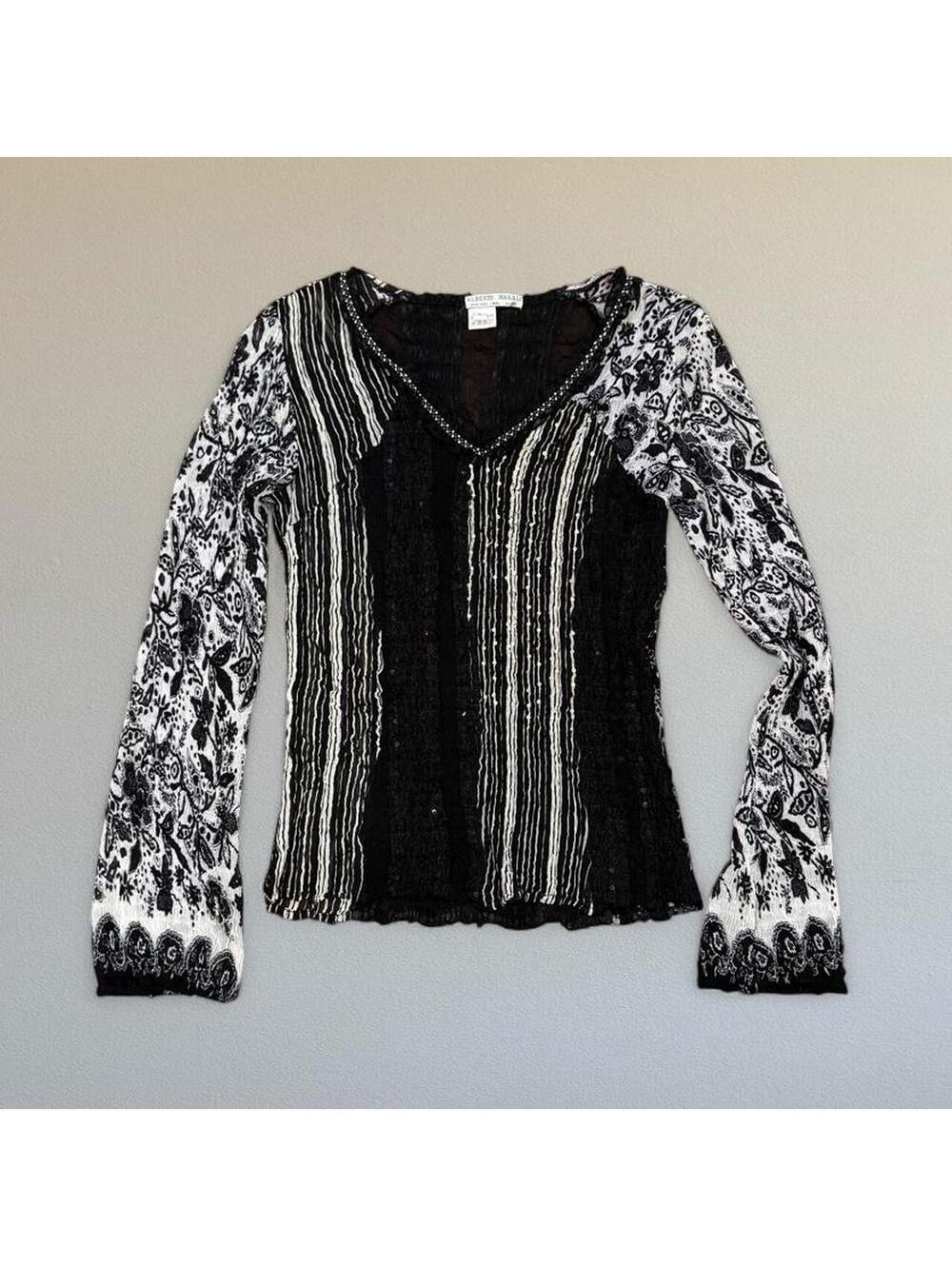1990s Alberto Makali patchwork blouse
